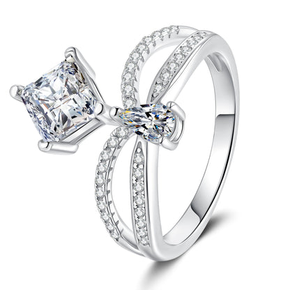 [Riva Jewelry]ELEGANT DOUBLE-TWISTED MOISSANITE RING