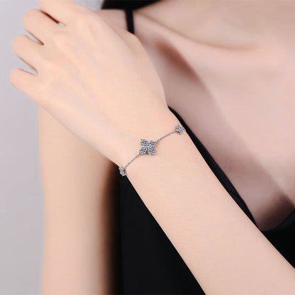 [Riva Jewelry]CLOVER LUCKY CHARM MOISSANITE BRACELET