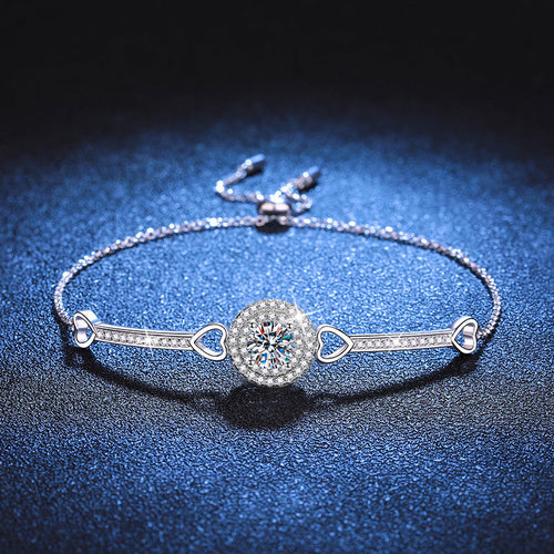 [Riva Jewelry]INTERLOCKING HEART & CIRCLE MOISSANITE BRACELET