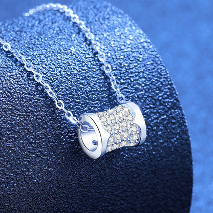 [Riva Jewelry]FULL-PAVE "HOURGLASS" MOISSANITE NECKLACE