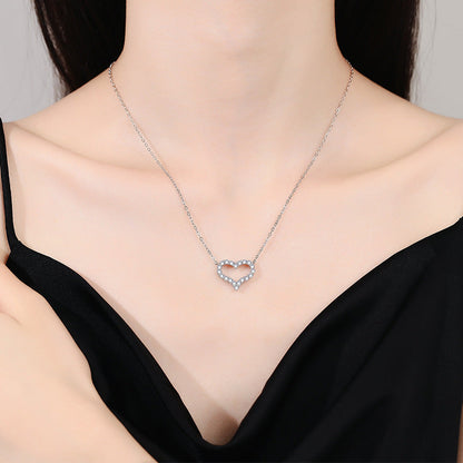 [Riva Jewelry]ROMANTIC HEART MOISSANITE PENDANT NECKLACE