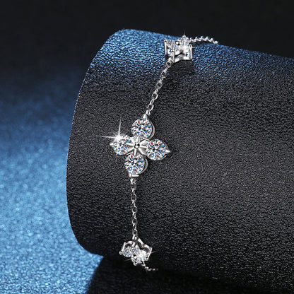[Riva Jewelry]CLOVER LUCKY CHARM MOISSANITE BRACELET