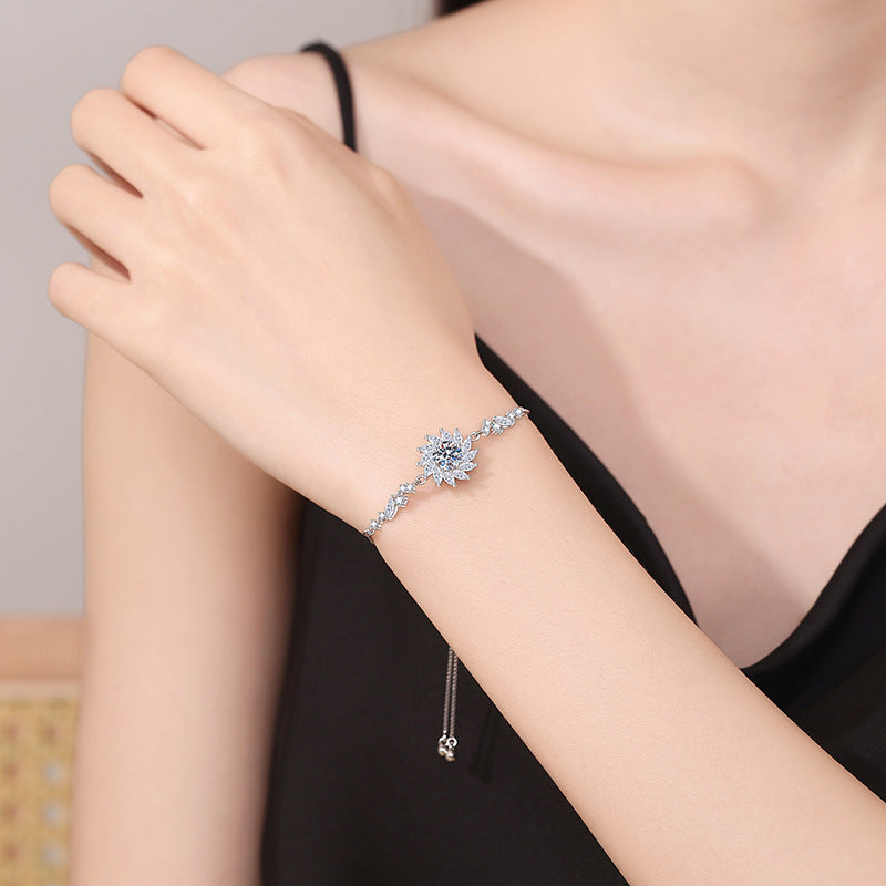 [Riva Jewelry]RADIANT SUNFLOWER MOISSANITE BRACELET