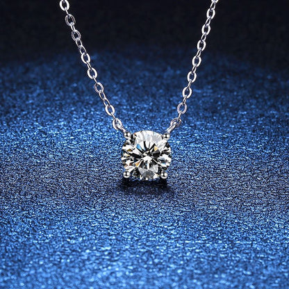 [Riva Jewelry]CLASSIC FOUR-PRONG SOLITAIRE MOISSANITE NECKLACE