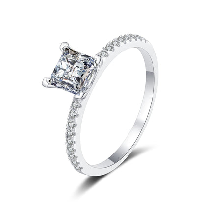 [Riva Jewelry]ELEGANT PRINCESS CUT MOISSANITE ENGAGEMENT RING
