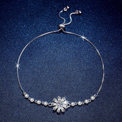 [Riva Jewelry]RADIANT ICY CRYSTAL SUNFLOWER MOISSANITE BRACELET