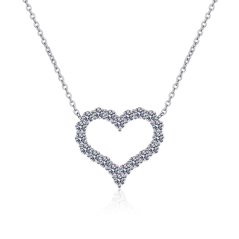 [Riva Jewelry]ROMANTIC HEART MOISSANITE PENDANT NECKLACE
