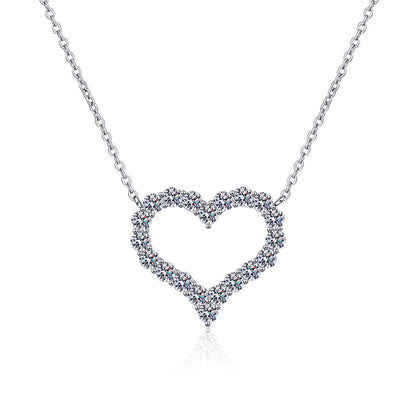 [Riva Jewelry]ROMANTIC HEART MOISSANITE PENDANT NECKLACE