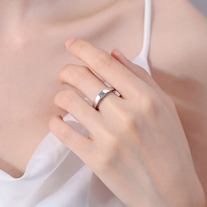 [Riva Jewelry]SLEEK MINIMALIST COUPLE'S MOISSANITE RING
