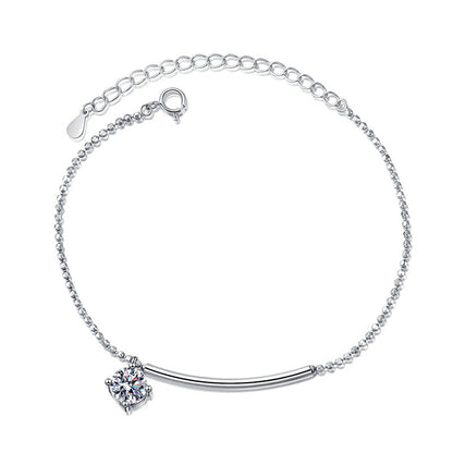 [Riva Jewelry]ELEGANT HALF-MOON CURVE MOISSANITE BRACELET
