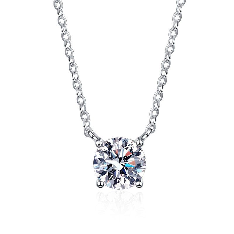 [Riva Jewelry]CLASSIC FOUR-PRONG SOLITAIRE MOISSANITE NECKLACE