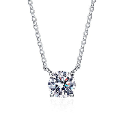 [Riva Jewelry]CLASSIC FOUR-PRONG SOLITAIRE MOISSANITE NECKLACE