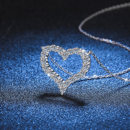 [Riva Jewelry]ROMANTIC HEART MOISSANITE PENDANT NECKLACE