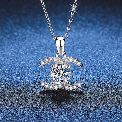 [Riva Jewelry]CLASSIC INTERLOCKING MOISSANITE PENDANT NECKLACE
