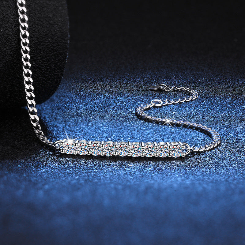 [Riva Jewelry]SMILING CURVE MOISSANITE BRACELET