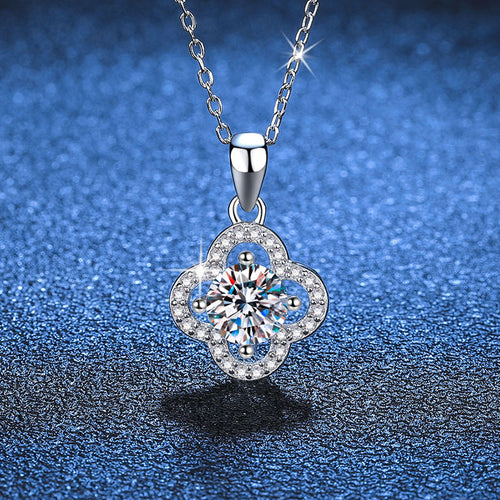 [Riva Jewelry]CLASSIC CLOVER MOISSANITE PENDANT NECKLACE