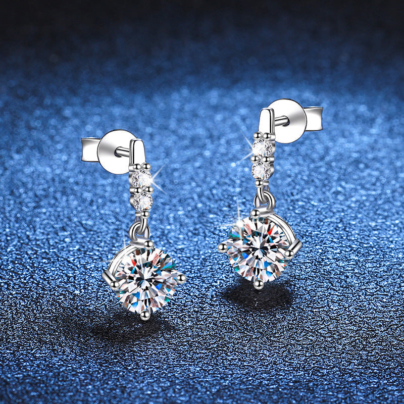 [Riva Jewelry]DYNAMIC TASSEL MOISSANITE DROP EARRINGS