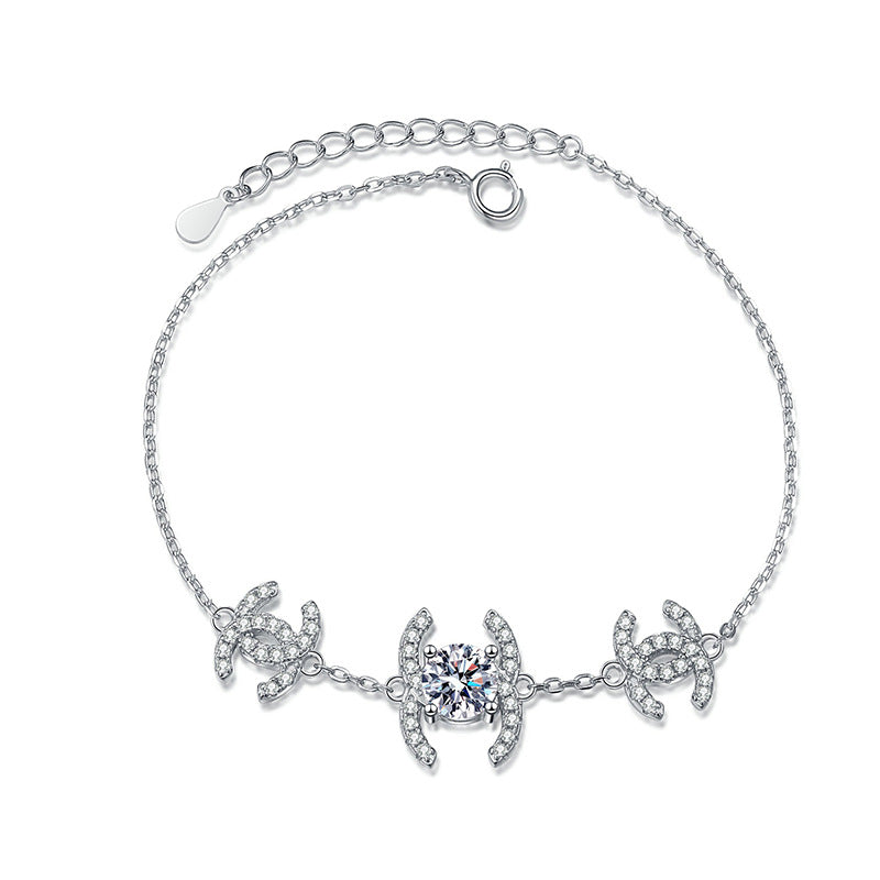 [Riva Jewelry]CLASSIC INTERLOCKING MOISSANITE BRACELET