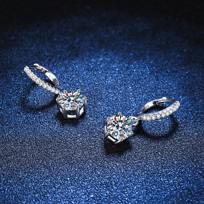 [Riva Jewelry]CLASSIC 6-PRONG MOISSANITE DROP EARRINGS