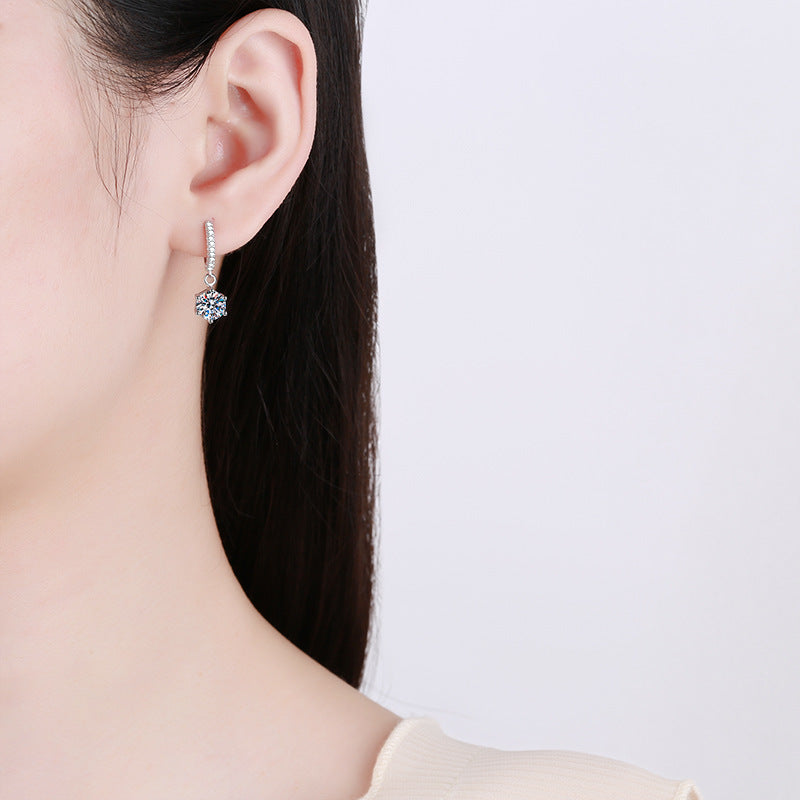 [Riva Jewelry]CLASSIC 6-PRONG MOISSANITE DROP EARRINGS