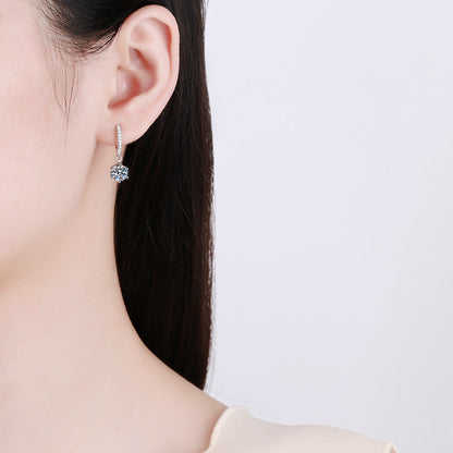 [Riva Jewelry]CLASSIC 6-PRONG MOISSANITE DROP EARRINGS