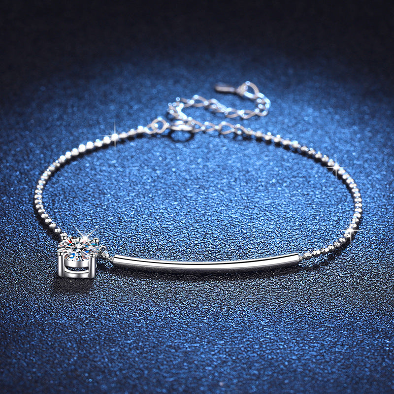 [Riva Jewelry]ELEGANT HALF-MOON CURVE MOISSANITE BRACELET