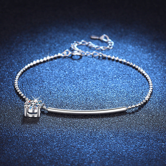 [Riva Jewelry]ELEGANT HALF-MOON CURVE MOISSANITE BRACELET
