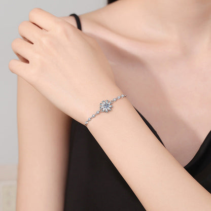 [Riva Jewelry]RADIANT ICY CRYSTAL SUNFLOWER MOISSANITE BRACELET