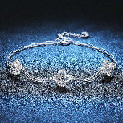 [Riva Jewelry]TRIPLE-CLOVER MOISSANITE BRACELET