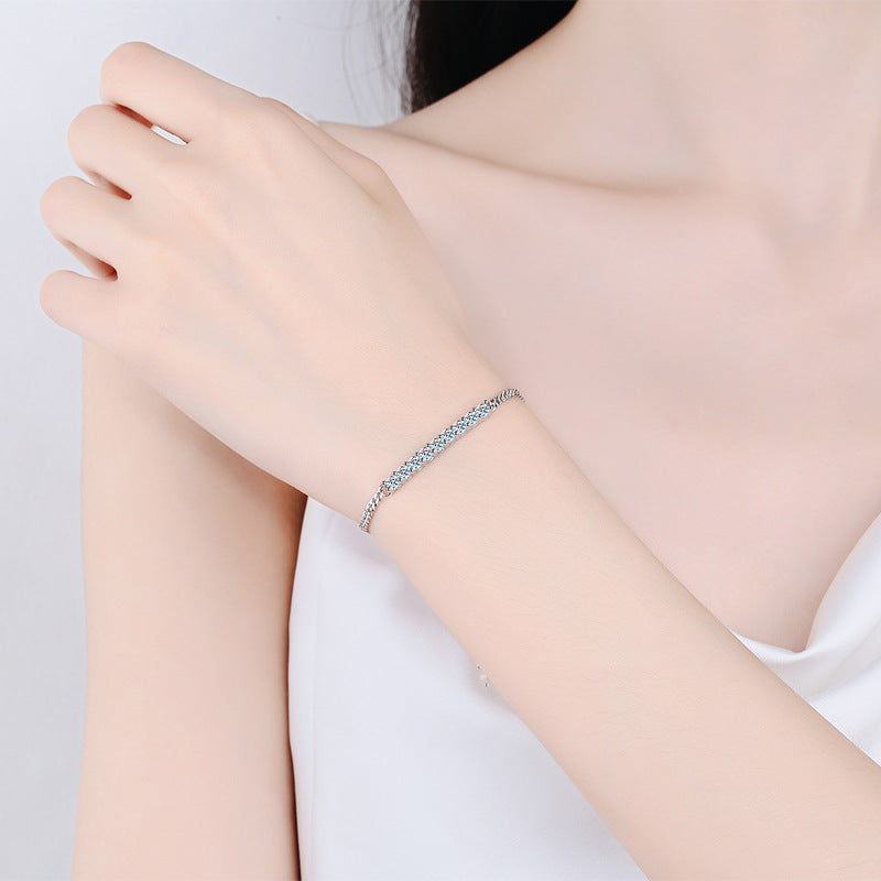 [Riva Jewelry]SMILING CURVE MOISSANITE BRACELET