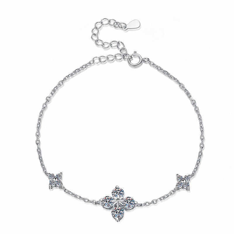[Riva Jewelry]CLOVER LUCKY CHARM MOISSANITE BRACELET