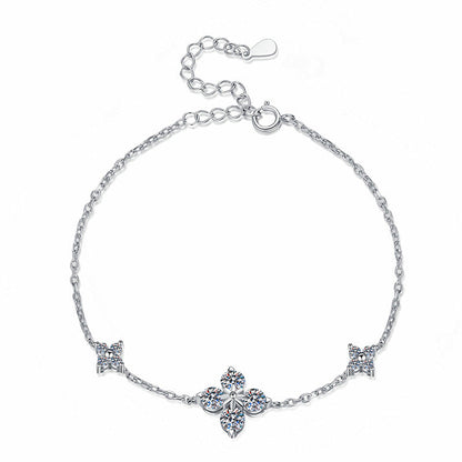 [Riva Jewelry]CLOVER LUCKY CHARM MOISSANITE BRACELET