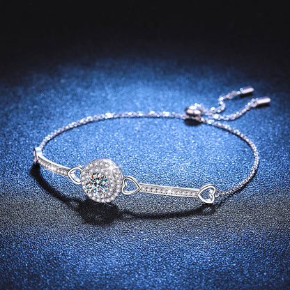 [Riva Jewelry]INTERLOCKING HEART & CIRCLE MOISSANITE BRACELET