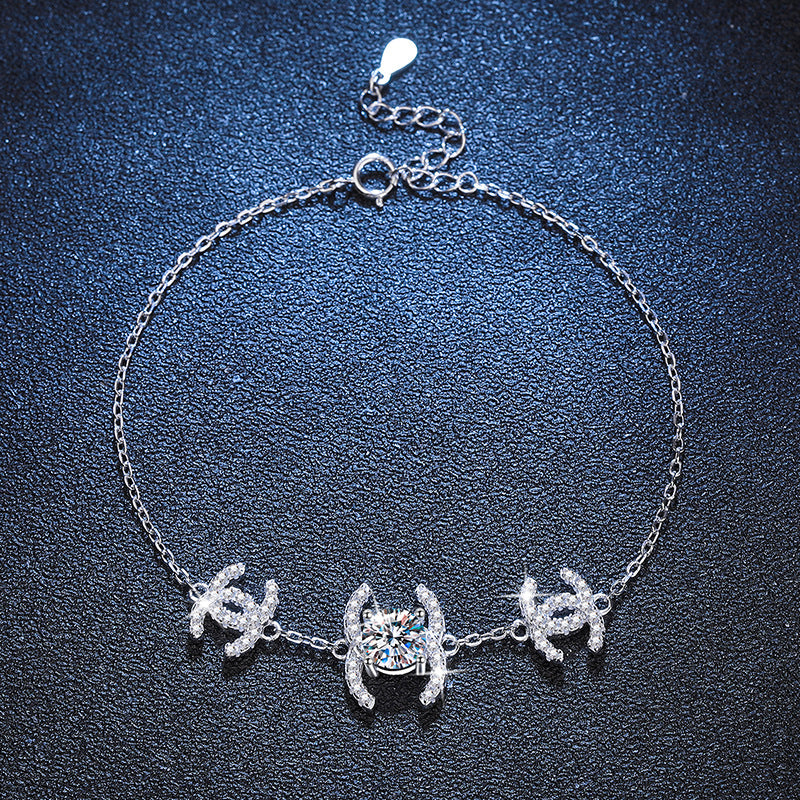 [Riva Jewelry]CLASSIC INTERLOCKING MOISSANITE BRACELET