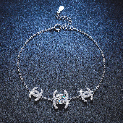 [Riva Jewelry]CLASSIC INTERLOCKING MOISSANITE BRACELET