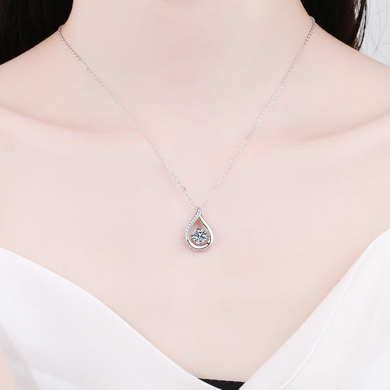 [Riva Jewelry]DANCING WATER DROP MOISSANITE NECKLACE