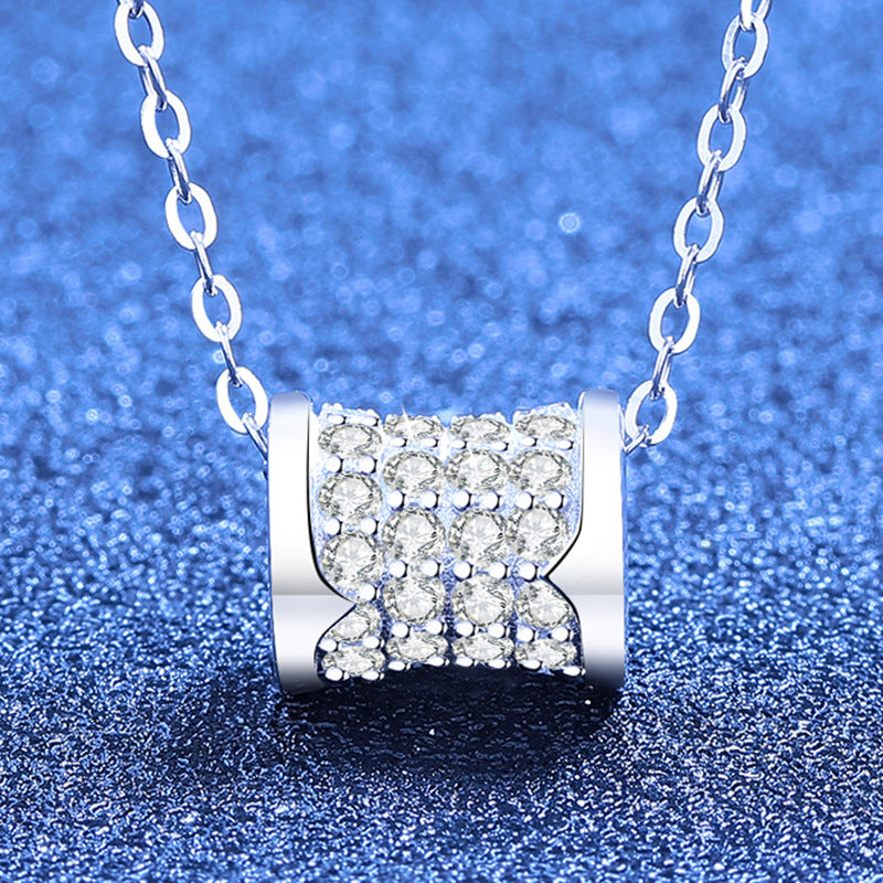 [Riva Jewelry]FULL-PAVE "HOURGLASS" MOISSANITE NECKLACE