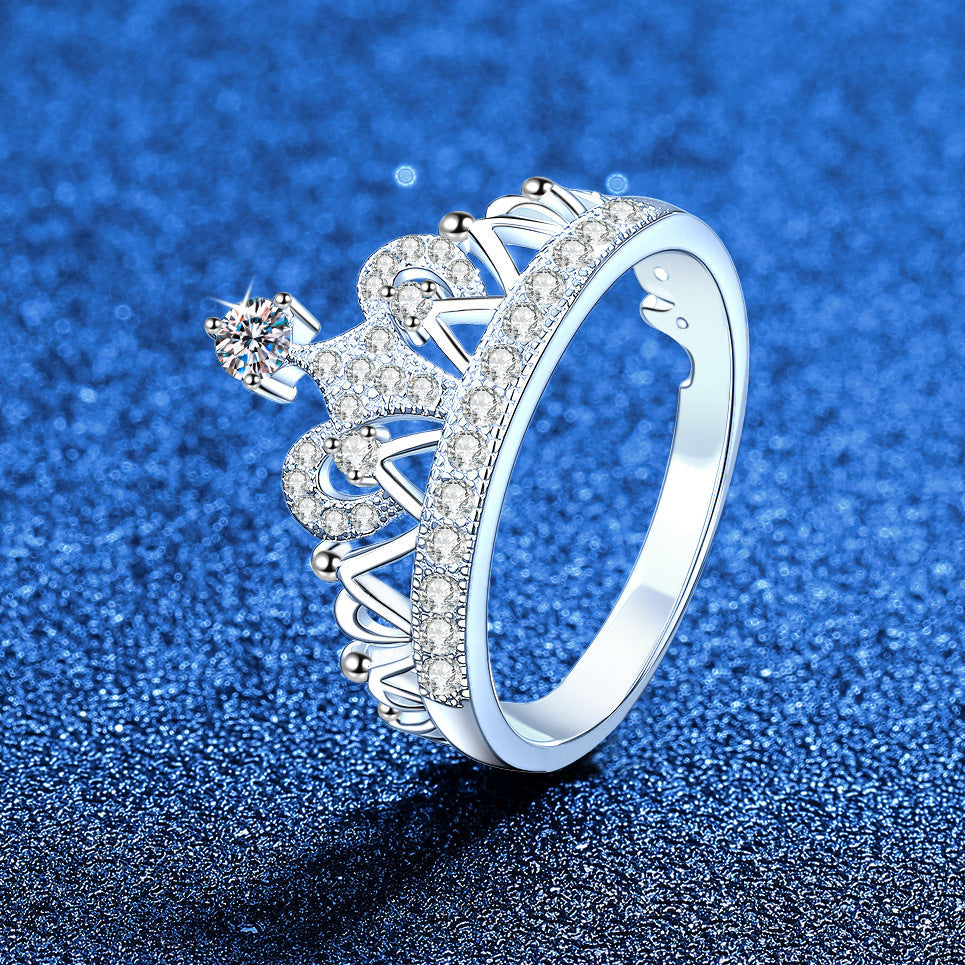 [Riva Jewelry]DREAMY CROWN MOISSANITE RING - 1.2CT ELEGANT PRINCESS STYLE