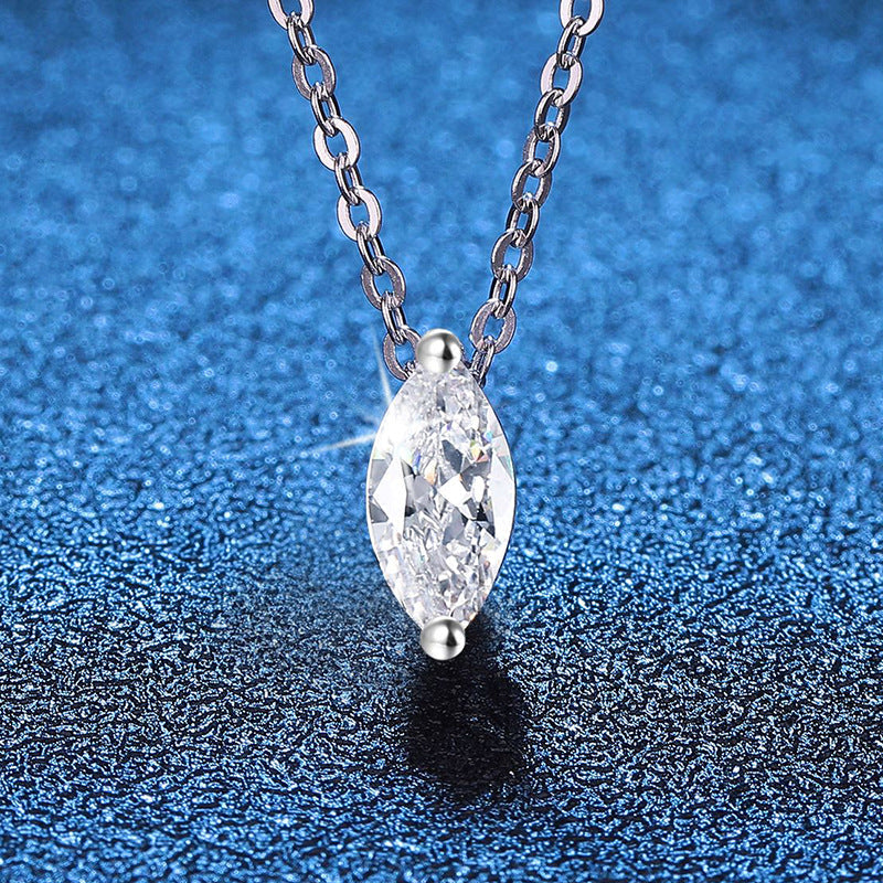 [Riva Jewelry]SOPHISTICATED MARQUISE-CUT MOISSANITE PENDANT NECKLACE