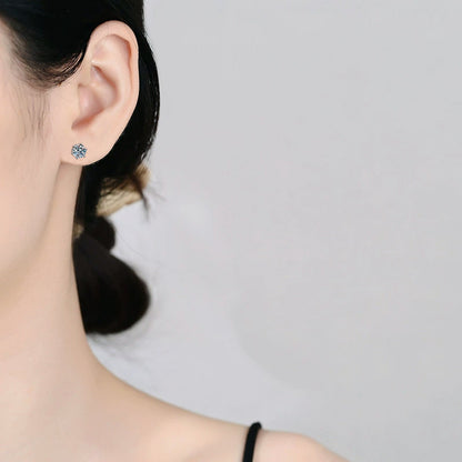 [Riva Jewelry]SIX-PRONG MOISSANITE EARRINGS