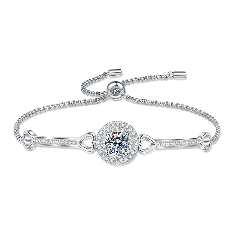 [Riva Jewelry]INTERLOCKING HEART & CIRCLE MOISSANITE BRACELET
