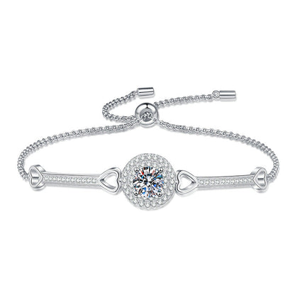 [Riva Jewelry]INTERLOCKING HEART & CIRCLE MOISSANITE BRACELET