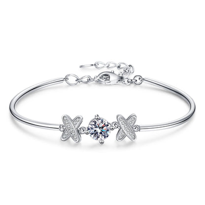 [Riva Jewelry]ELEGANT BOW-KNOT MOISSANITE BRACELET
