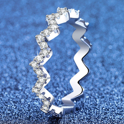 [Riva Jewelry]CHIC WAVY MOISSANITE ETERNITY RING