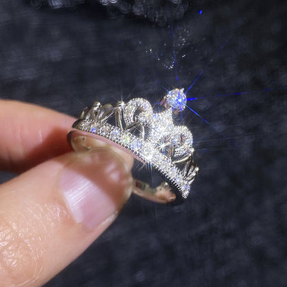 [Riva Jewelry]DREAMY CROWN MOISSANITE RING - 1.2CT ELEGANT PRINCESS STYLE