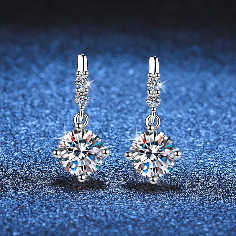 [Riva Jewelry]DYNAMIC TASSEL MOISSANITE DROP EARRINGS