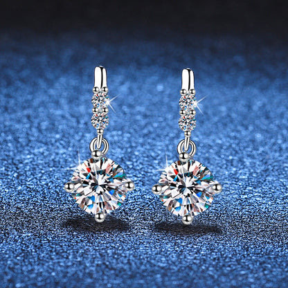 [Riva Jewelry]DYNAMIC TASSEL MOISSANITE DROP EARRINGS