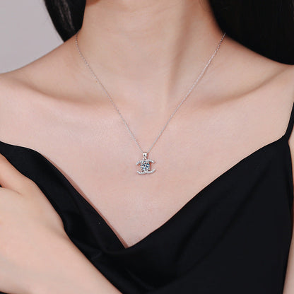 [Riva Jewelry]CLASSIC INTERLOCKING MOISSANITE PENDANT NECKLACE