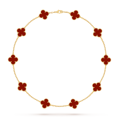 [Riva Jewelry]CLASSIC LUCKY 10-MOTIF CLOVER NECKLACE GOLD COLLECTION