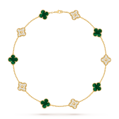 [Riva Jewelry]CLASSIC LUCKY 10-MOTIF CLOVER NECKLACE GOLD COLLECTION